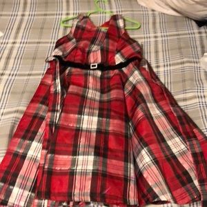 Girls Xmas dress red n black